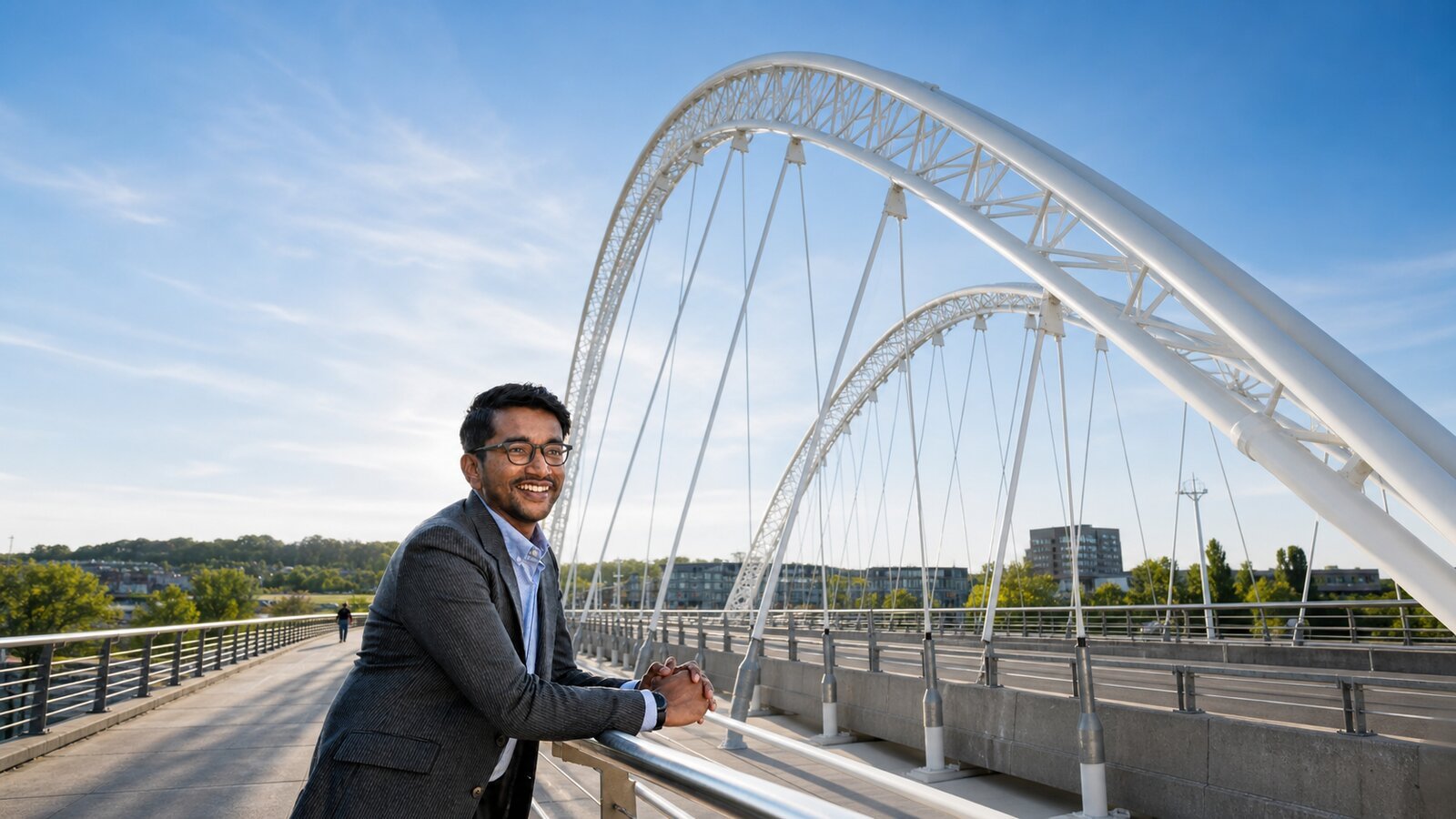Yoosaf Melparamba on the Barrhaven pathway bridge